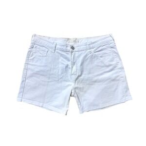 Levi's 515 White Denim Shorts Women Size 16 Mid Rise Stretch Classic Fit Summer